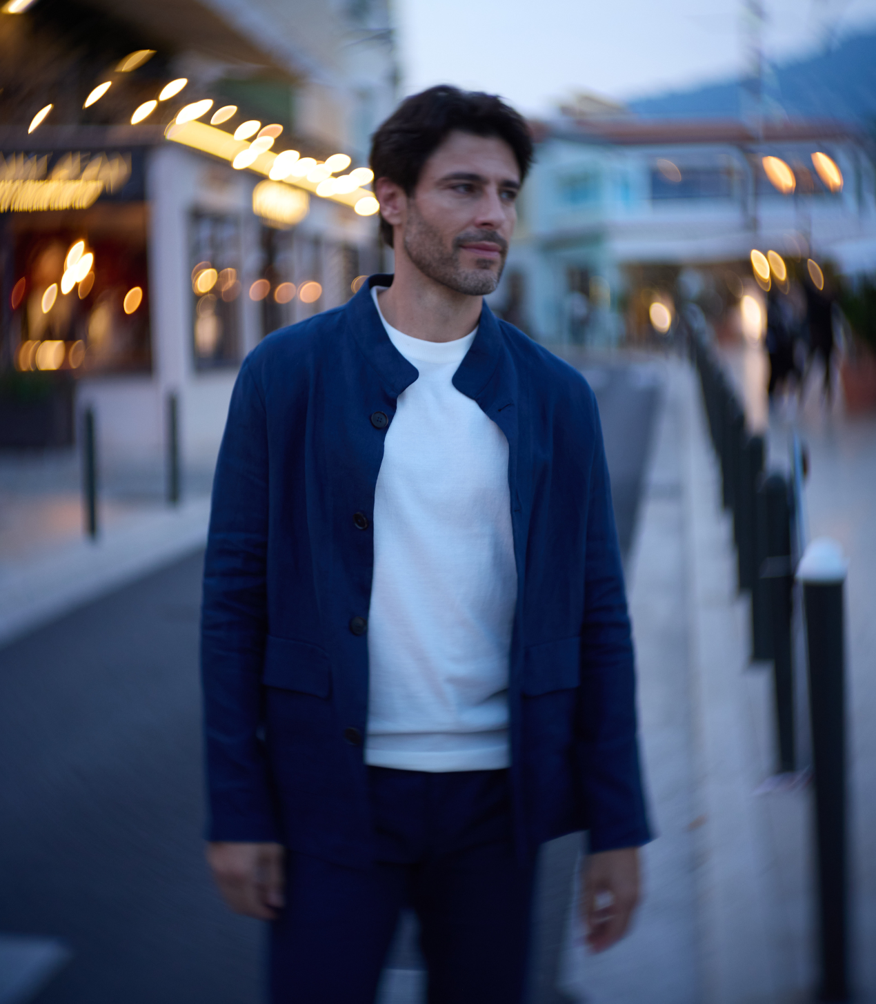 Flamands Linen Overshirt Navy