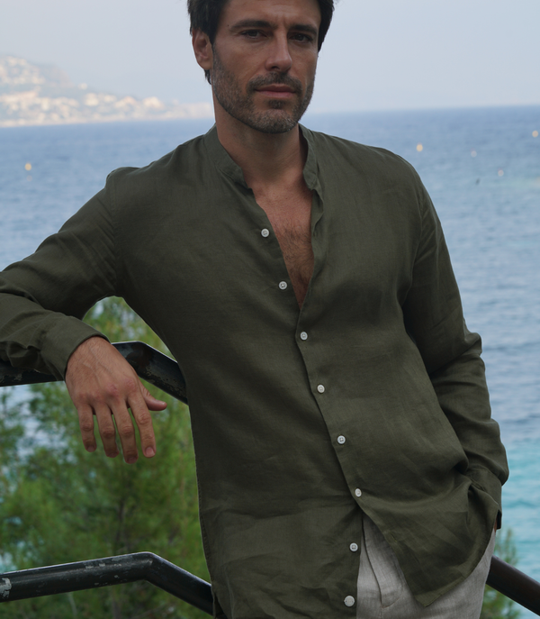 Mirage Linen Shirt Forest Green - Barthelemy