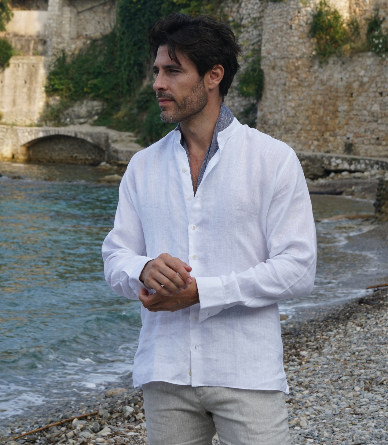 Brise Linen Scarf Navy - Barthelemy