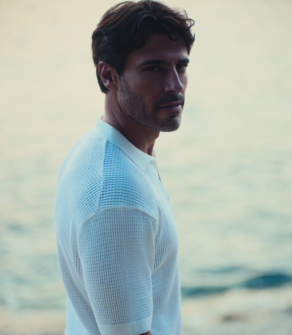 Rivage Knit Polo Waffle Macadamia - Barthelemy