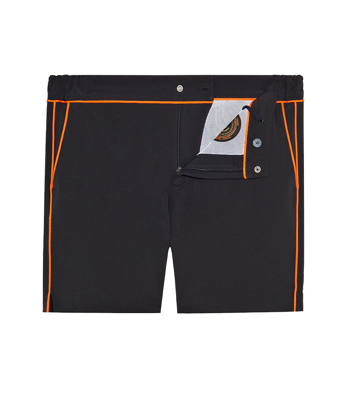 Gustavia GB Black Orange | Swim Shorts | Barthelemy Resortwear