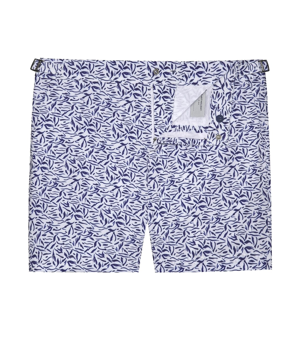 Saline Sport Algues White Deep Blue | Swim Shorts | Barthelemy Resortwear