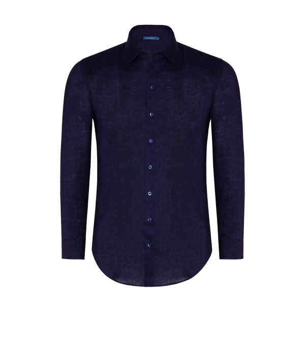 Linen Shirt Albini Deep Blue