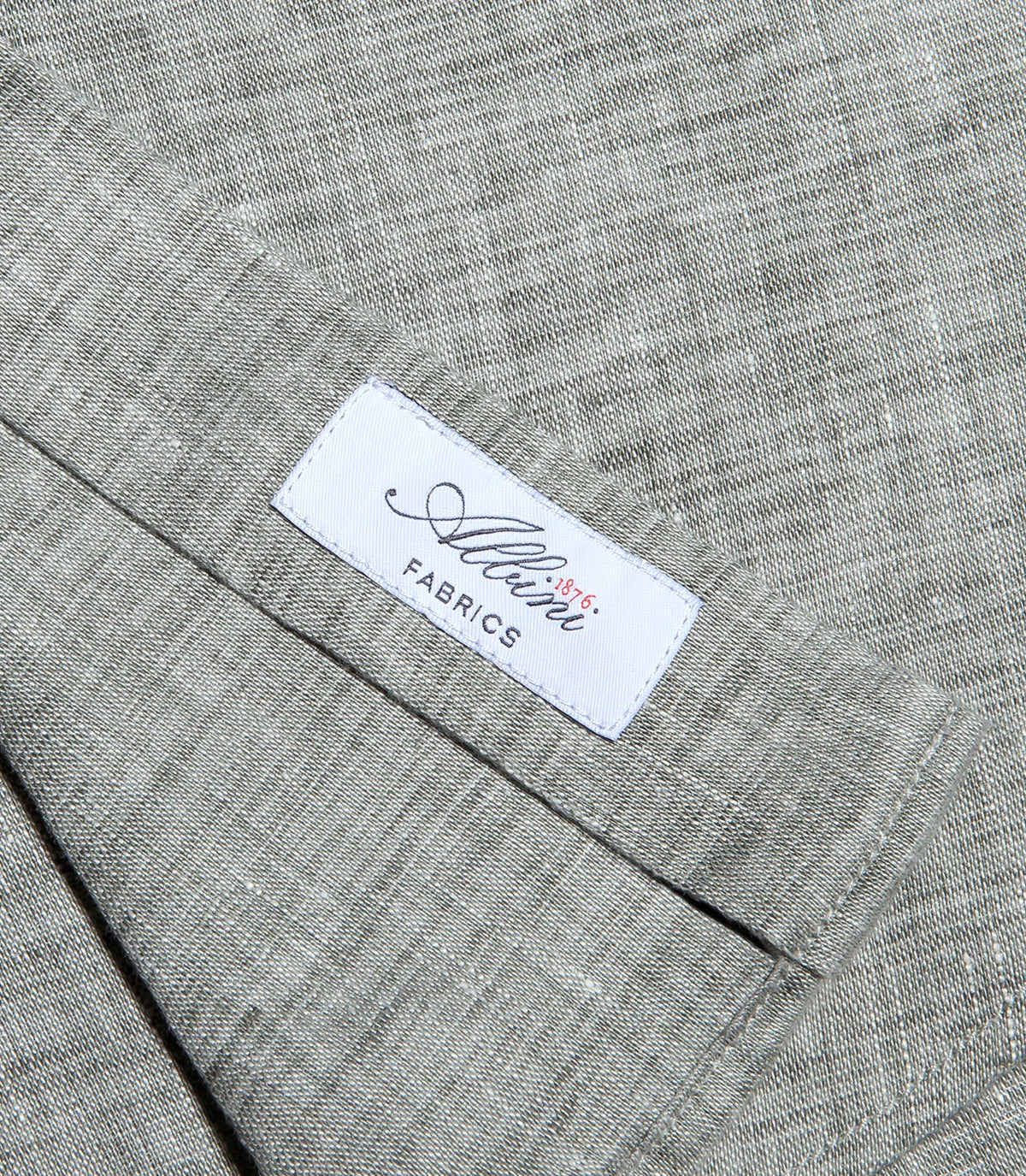 Linen Shirt Albini Seagrass Green - Barthelemy