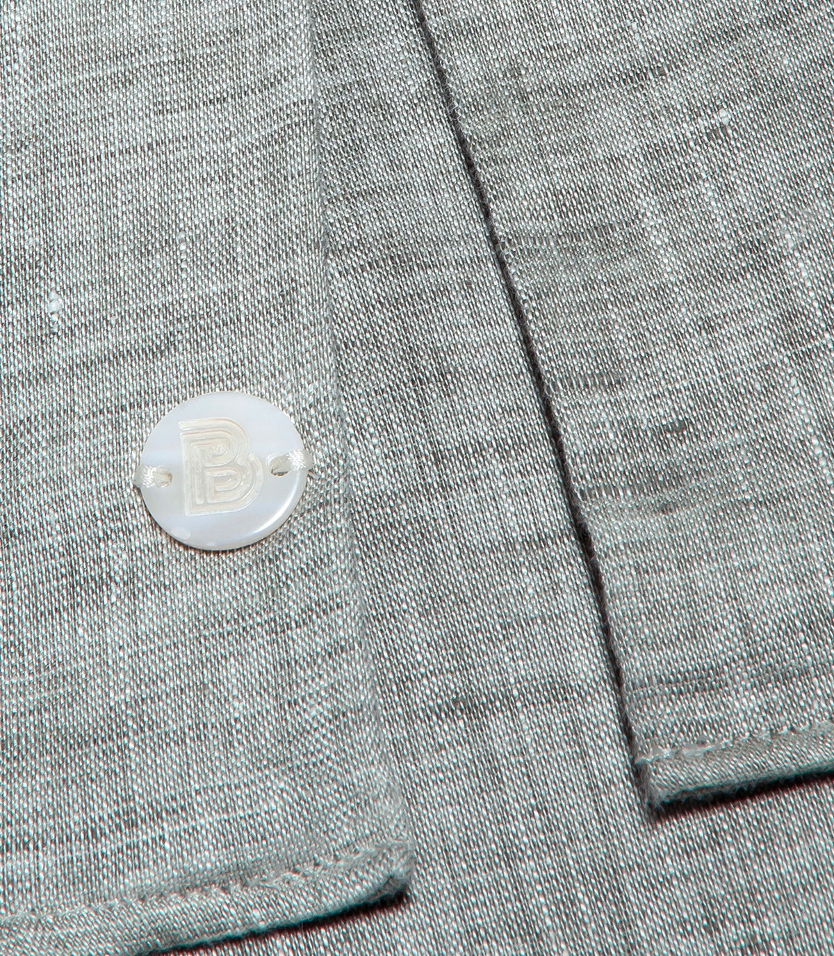 Linen Shirt Albini Seagrass Green - Barthelemy