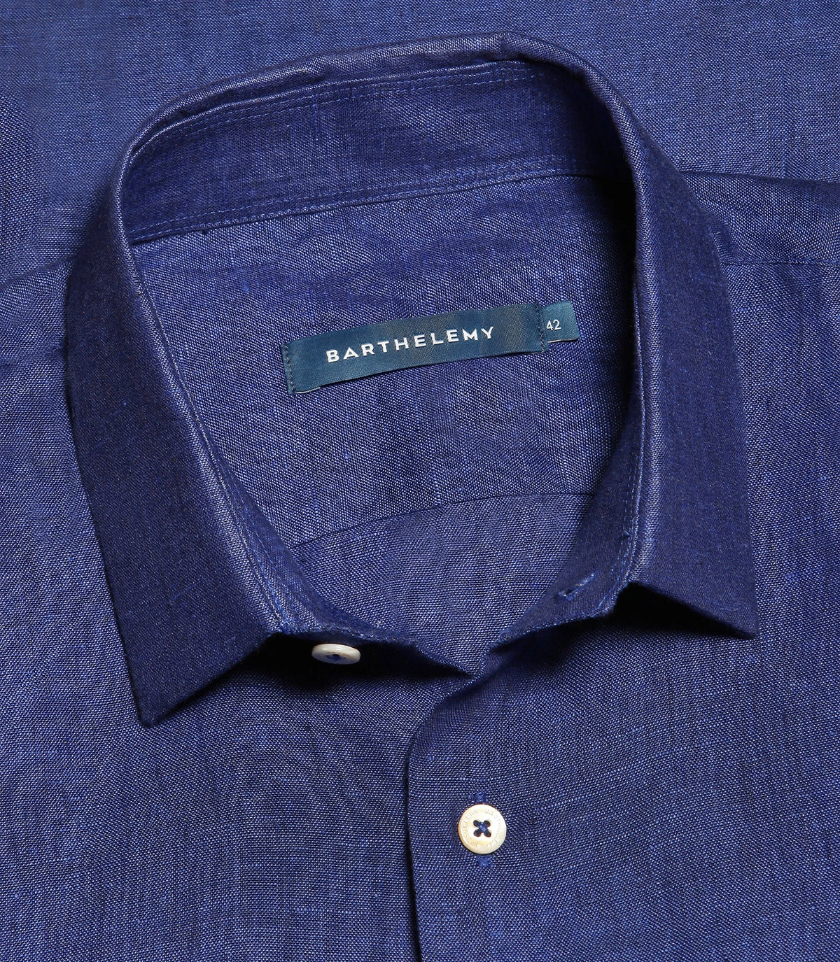 Coupe Courte Linen Shirt Double Blue - Barthelemy
