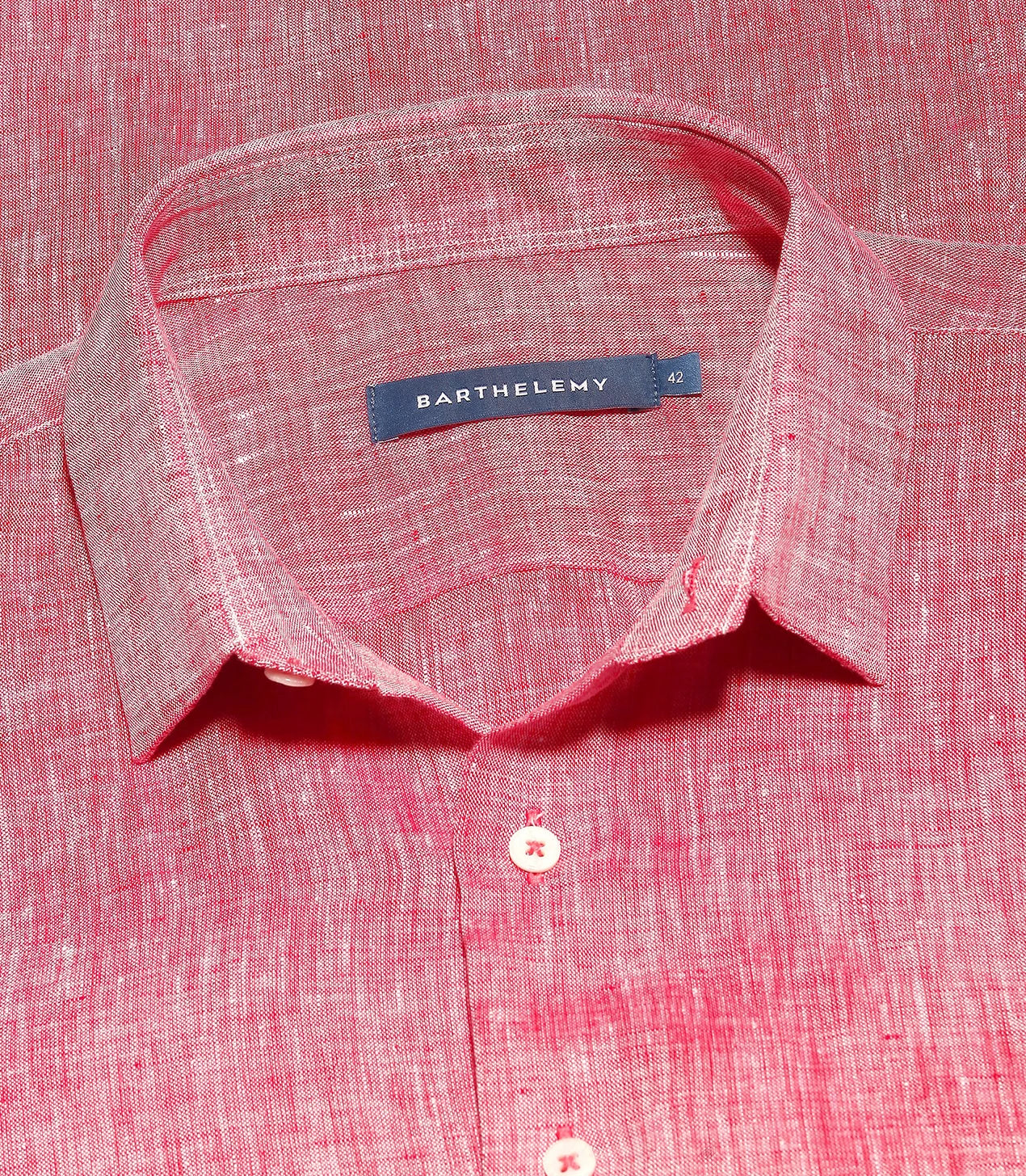 Coupe Courte  Linen Shirt Light Coral - Barthelemy