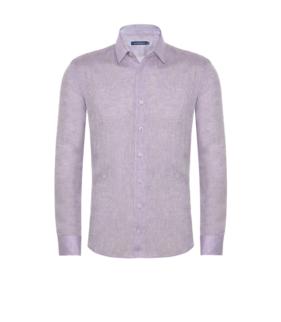 Coupe Courte Linen Shirt Light Purple - Barthelemy