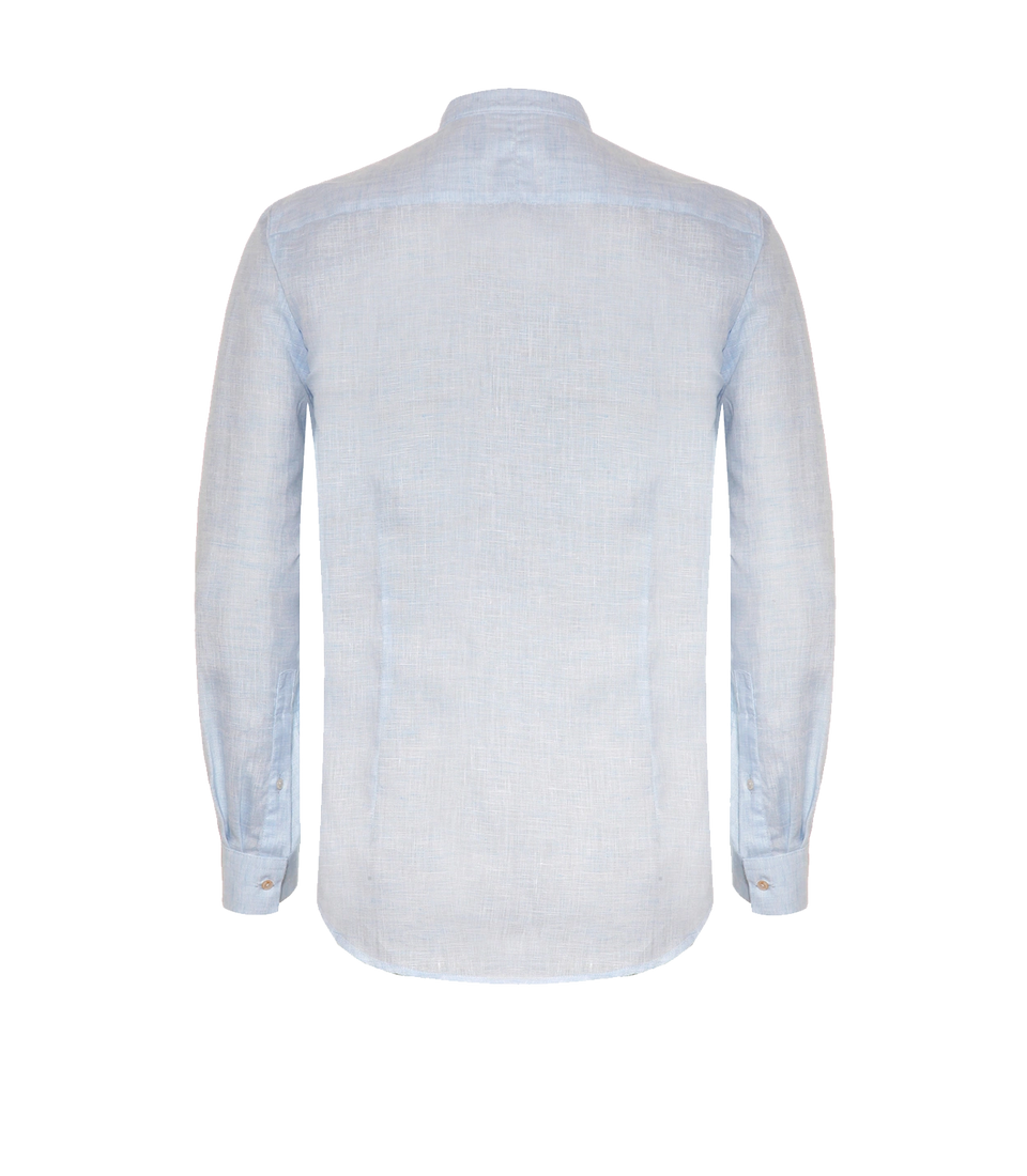 Mirage Linen Shirt Soft Blue Coupe Courte - Barthelemy