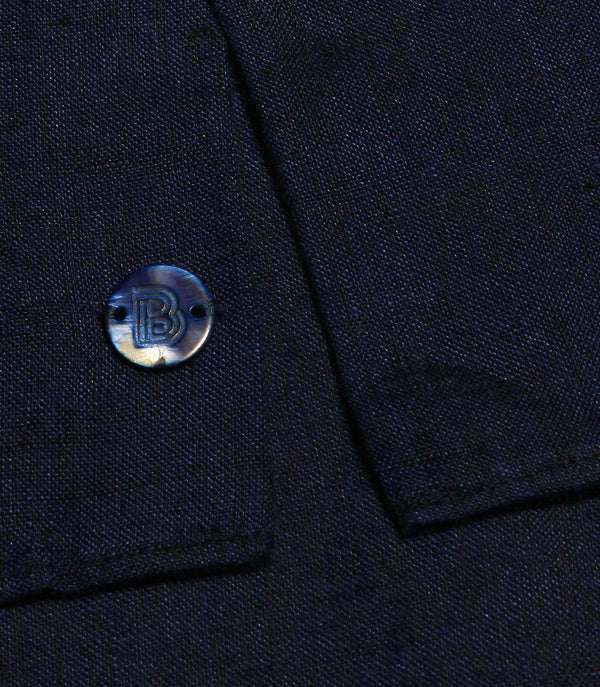 Mirage Linen Shirt Navy - Barthelemy