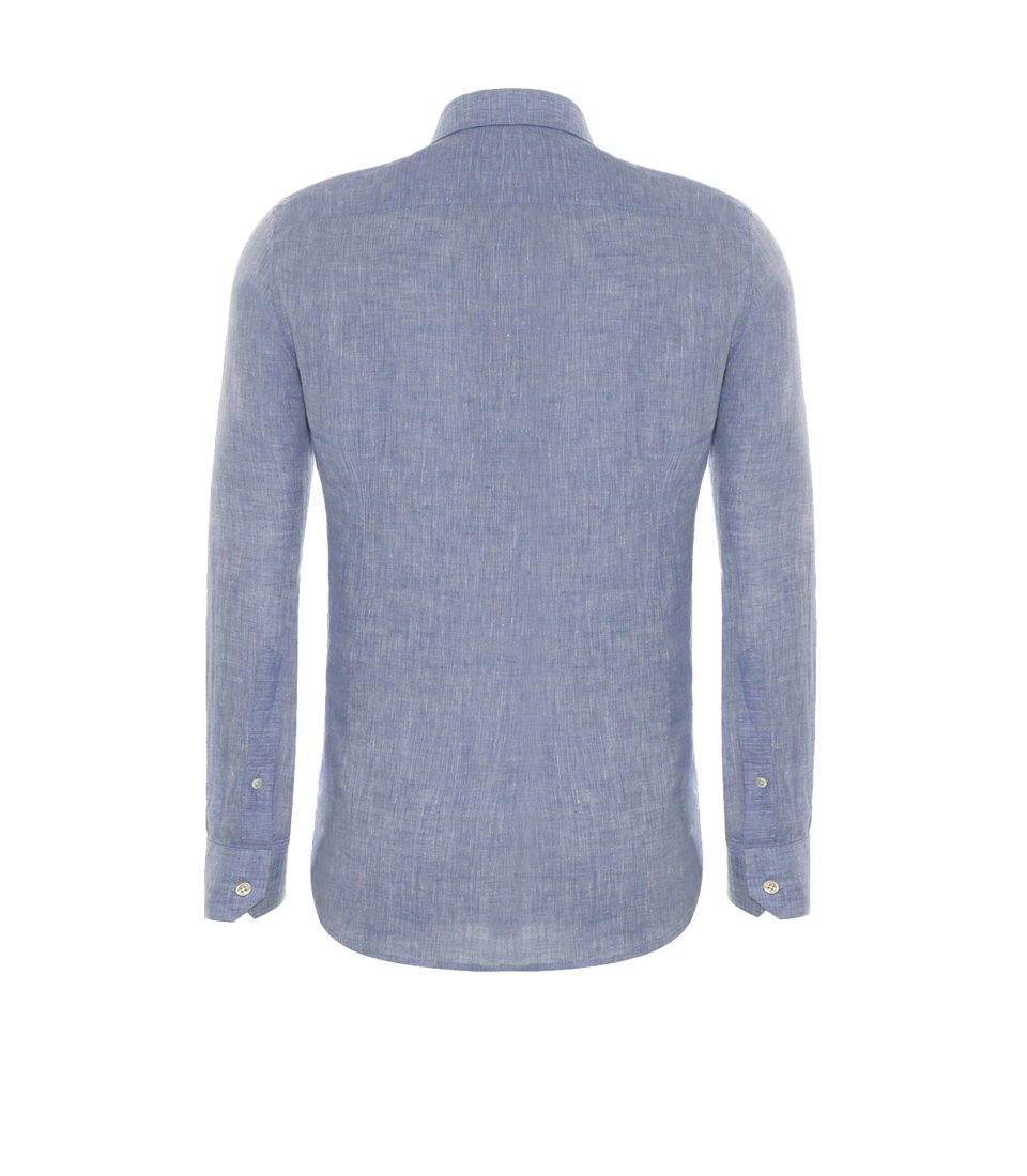 Tailored Linen Shirt Riviera Blue - Barthelemy