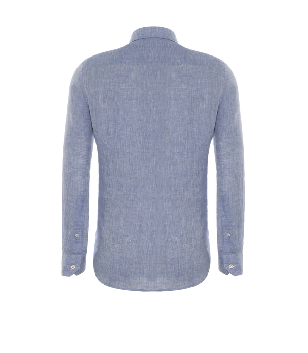Tailored Linen Shirt Riviera Blue - Barthelemy