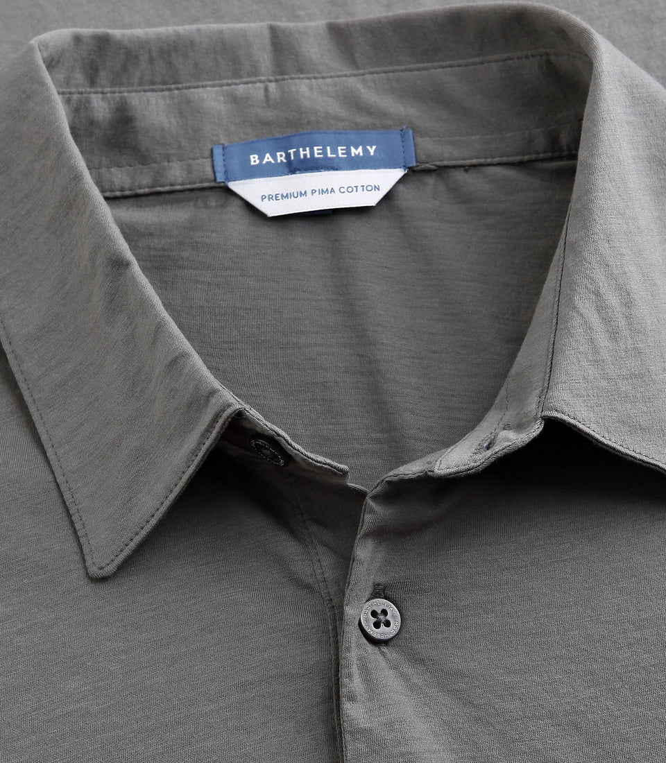 Polo Pima Cotton Storm Grey - Barthelemy