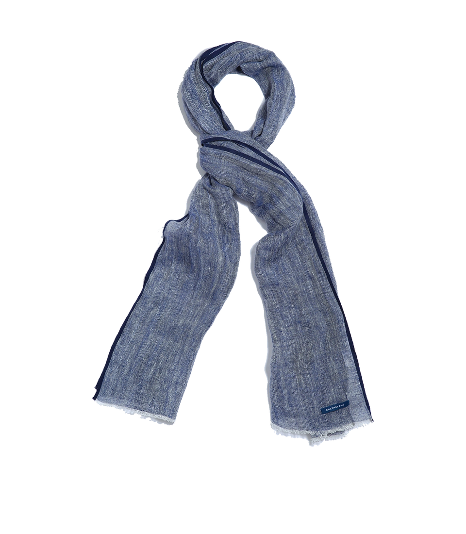 Brise Linen Scarf Navy