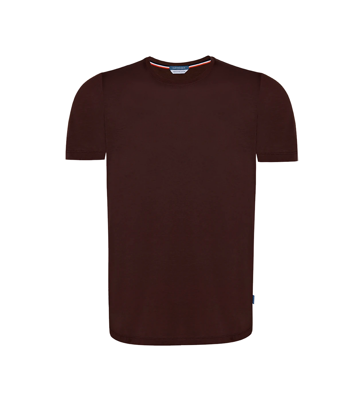 Crew Neck T-Shirt Pima Chocolate Brown | Camiseta | Barthelemy Resortwear