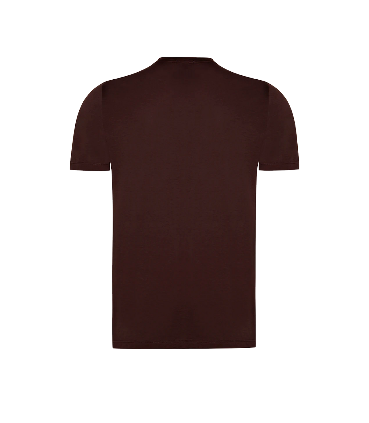 Crew Neck T-Shirt Pima Chocolate Brown - Barthelemy