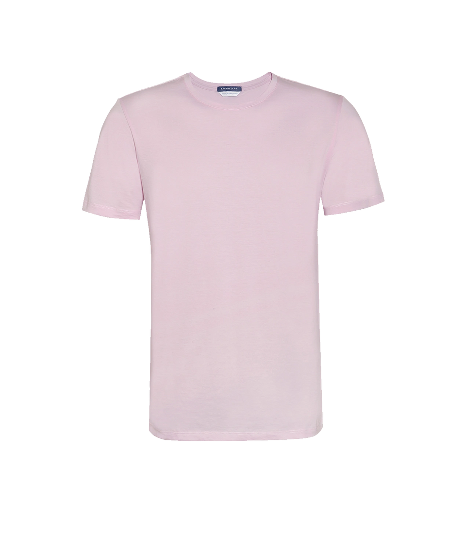 Crew Neck T-Shirt Pima Light Pink - Barthelemy