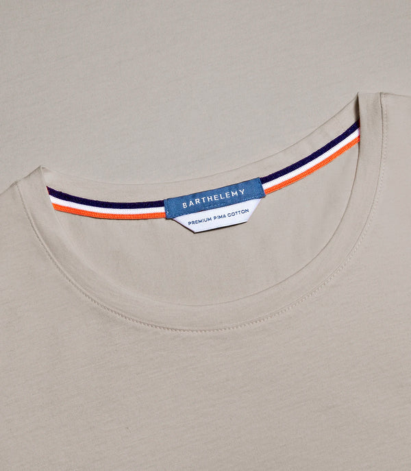 Crew Neck T-Shirt Pima Oatmeal Beige