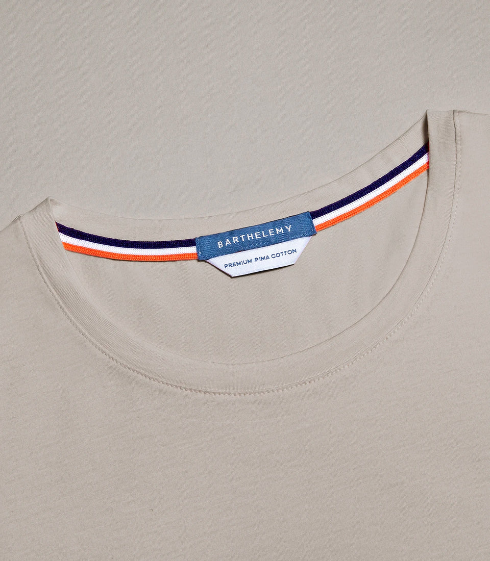 Crew Neck T-Shirt Pima Oatmeal Beige
