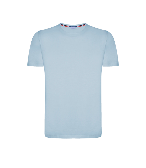 Crew Neck T-Shirt Pima Sky Blue - Barthelemy