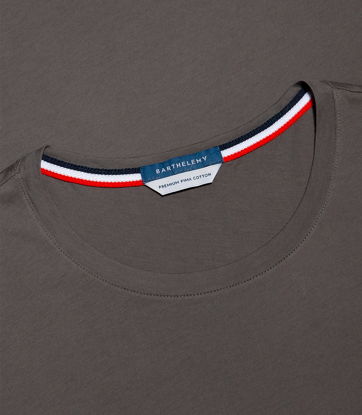 Crew Neck T-Shirt Pima Storm Grey - Barthelemy