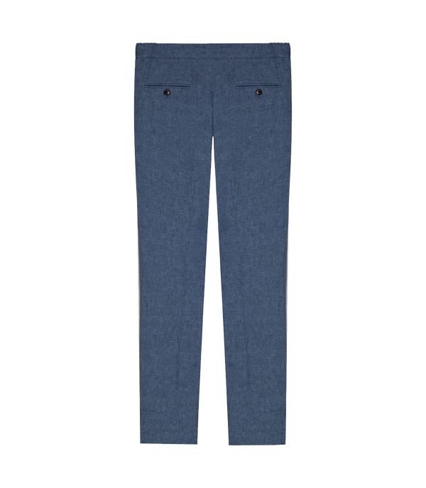 Corossol Linen Pants Double Blue - Barthelemy