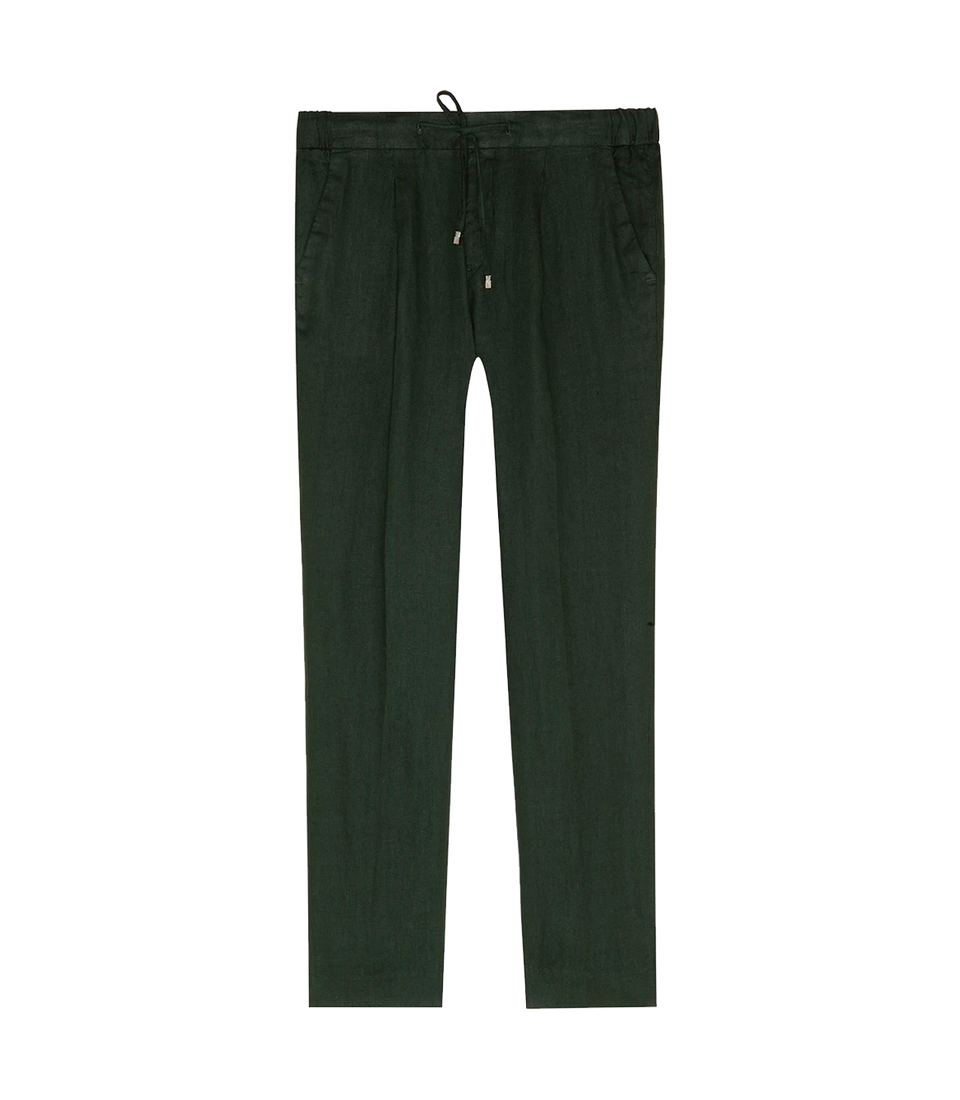 Corossol Linen Pants Emerald Green - Barthelemy