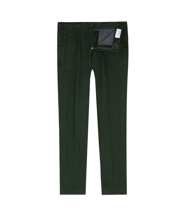 Corossol Linen Pants Emerald Green - Barthelemy