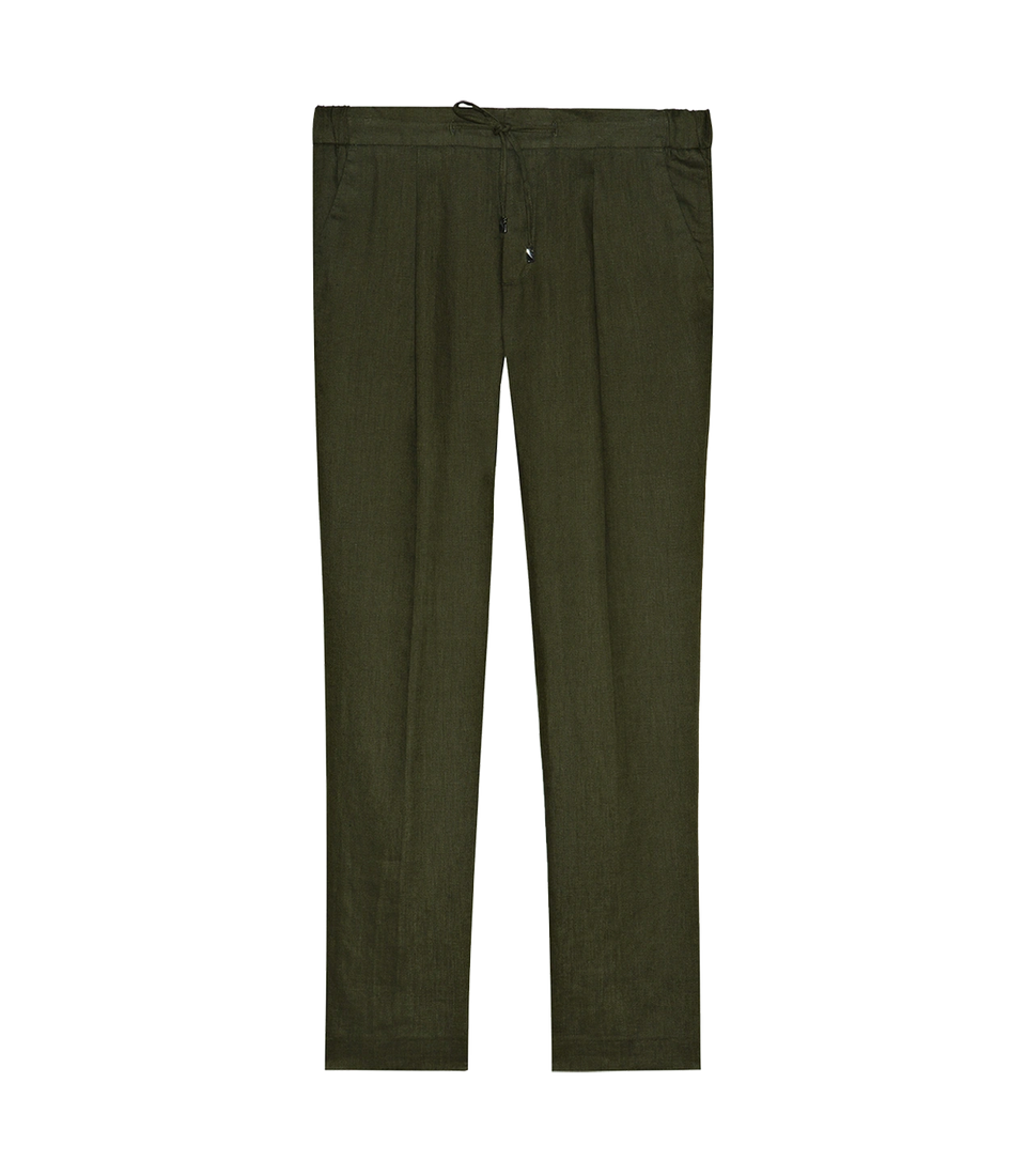 Corossol Linen Pants Forest Green - Barthelemy