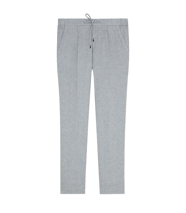 Corossol Linen Pants Silver Grey - Barthelemy