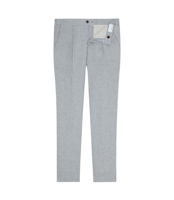 Corossol Linen Pants Silver Grey - Barthelemy