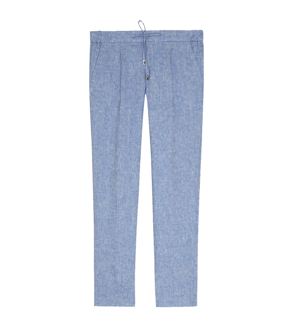 Corossol Linen Pants Soft Blue - Barthelemy