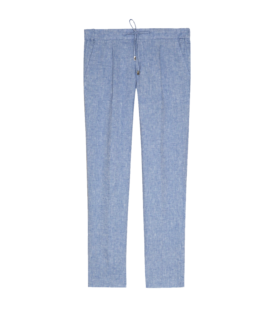 Corossol Linen Pants Soft Blue - Barthelemy