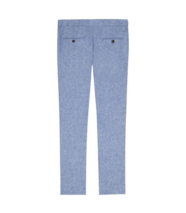 Corossol Linen Pants Soft Blue - Barthelemy