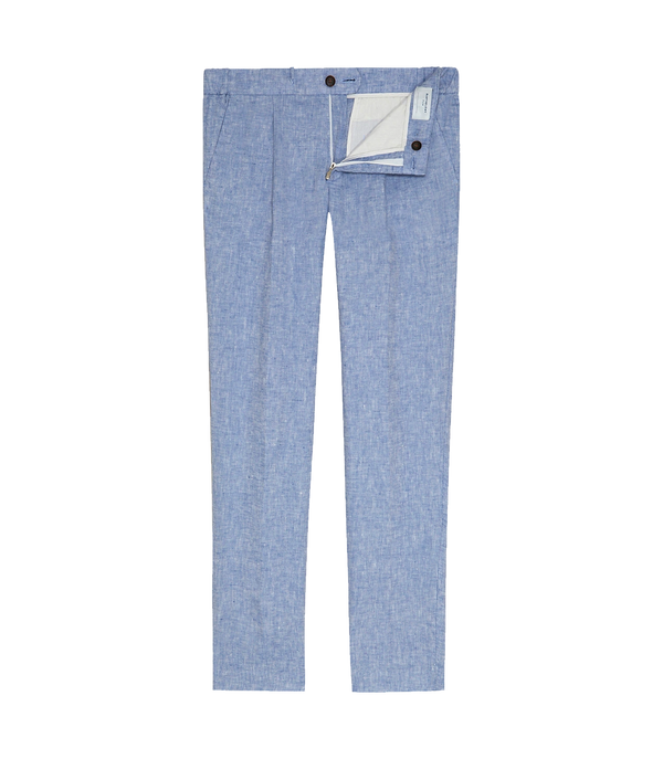 Corossol Linen Pants Soft Blue - Barthelemy