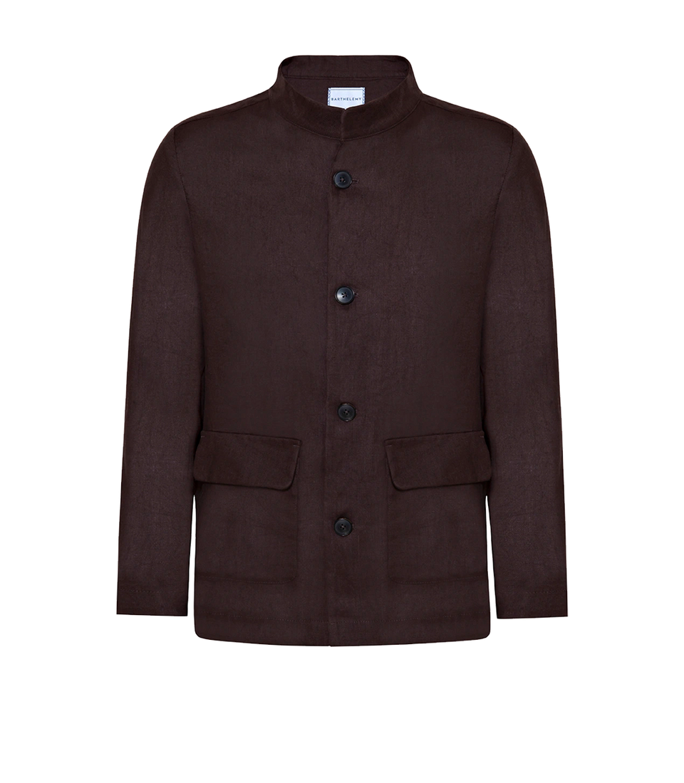 Flamands Linen Overshirt Coffee | Linen Shirt | Barthelemy Resortwear