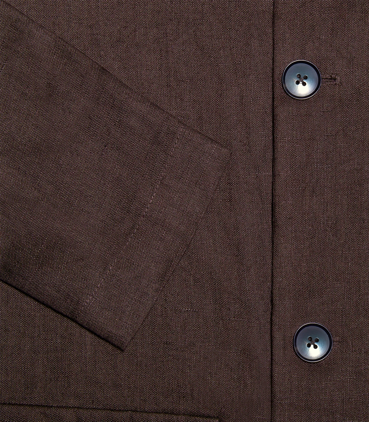 Flamands Linen Overshirt Coffee - Barthelemy