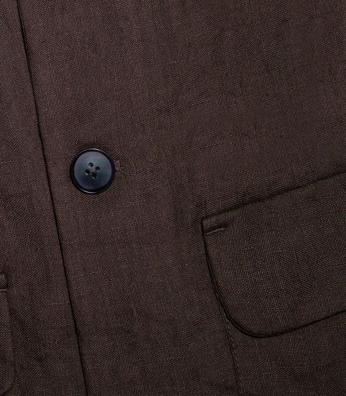 Flamands Linen Overshirt Coffee - Barthelemy