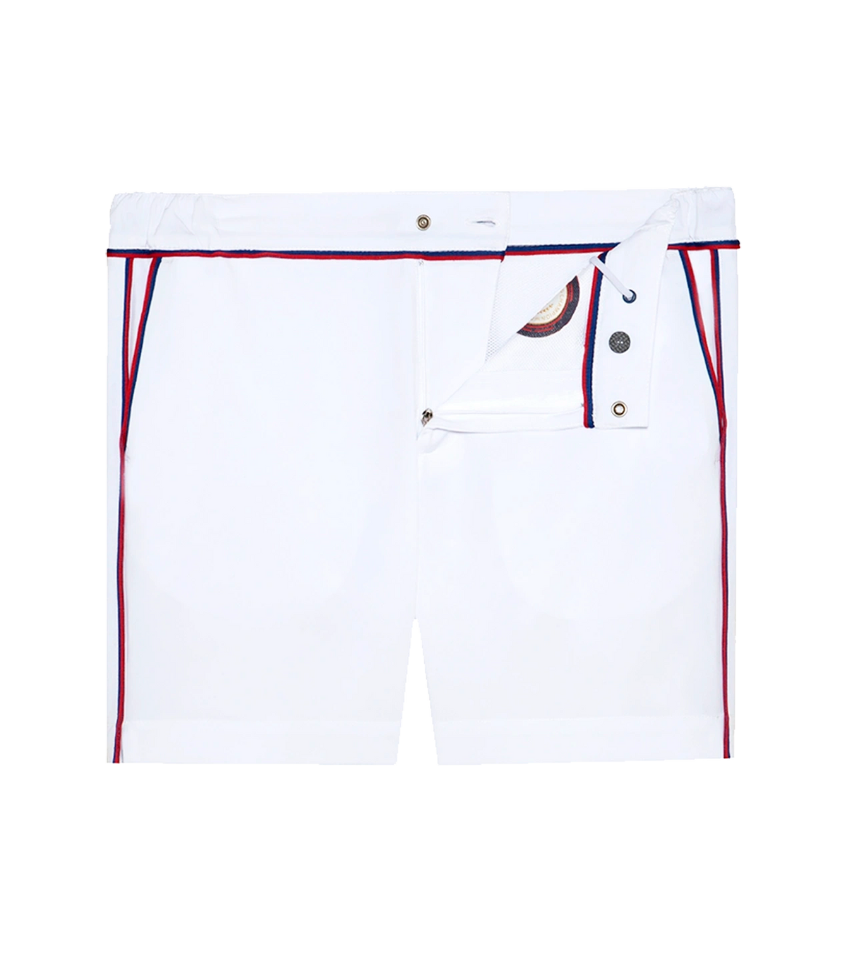 Gustavia GB White Navy Red | Swim Shorts | Barthelemy Resortwear