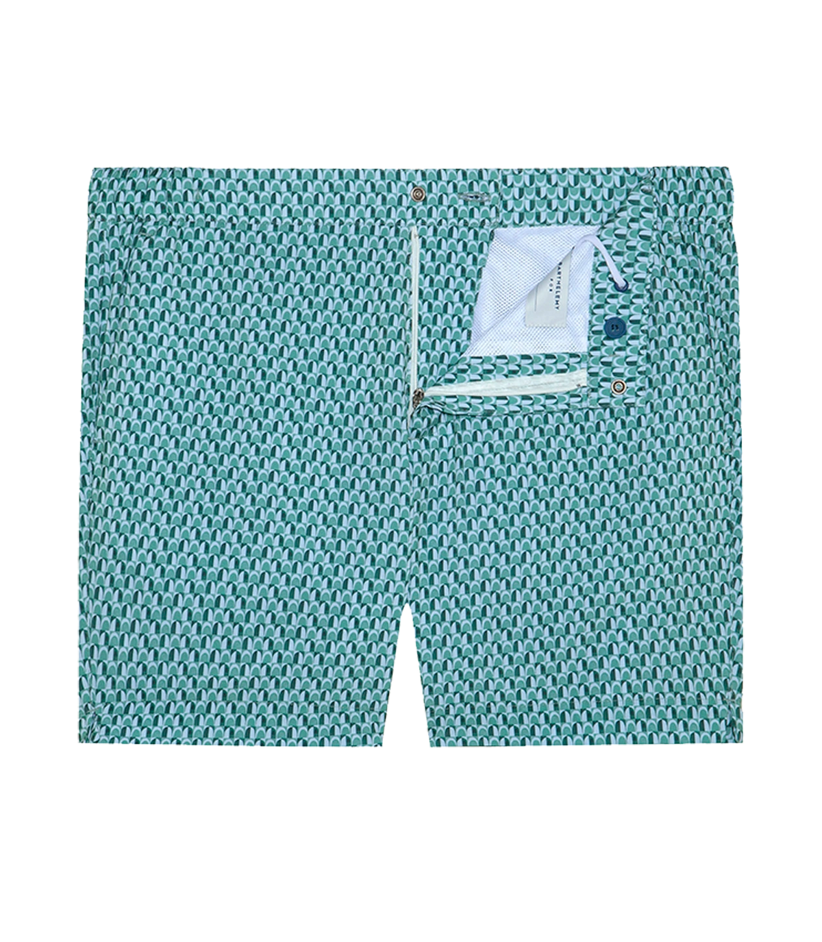 Gustavia Arches Double Green | Swim Shorts | Barthelemy Resortwear