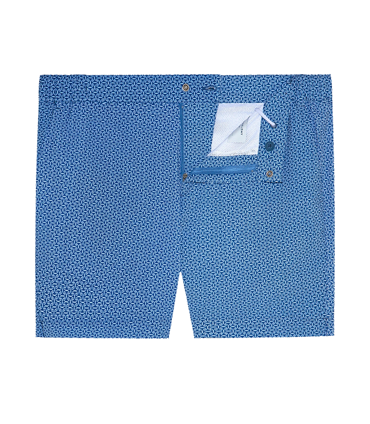 Gustavia Jumeirah White Medium Blue | Swim Shorts | Barthelemy Resortwear