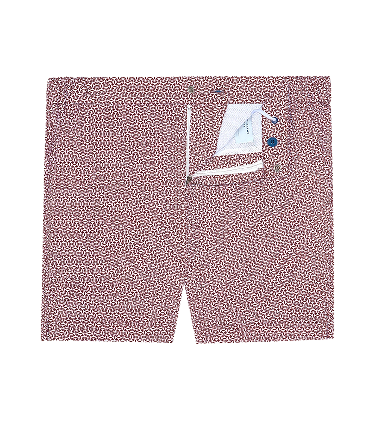 Gustavia Jumeirah White Brown | Swim Shorts | Barthelemy Resortwear