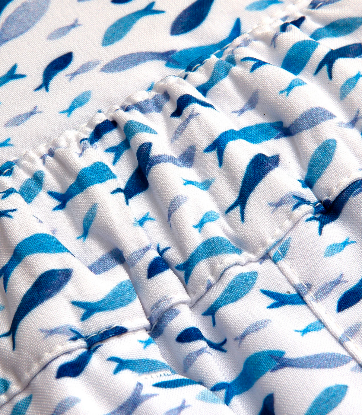Gustavia Océan White Blue | Swim Shorts | Barthelemy Resortwear