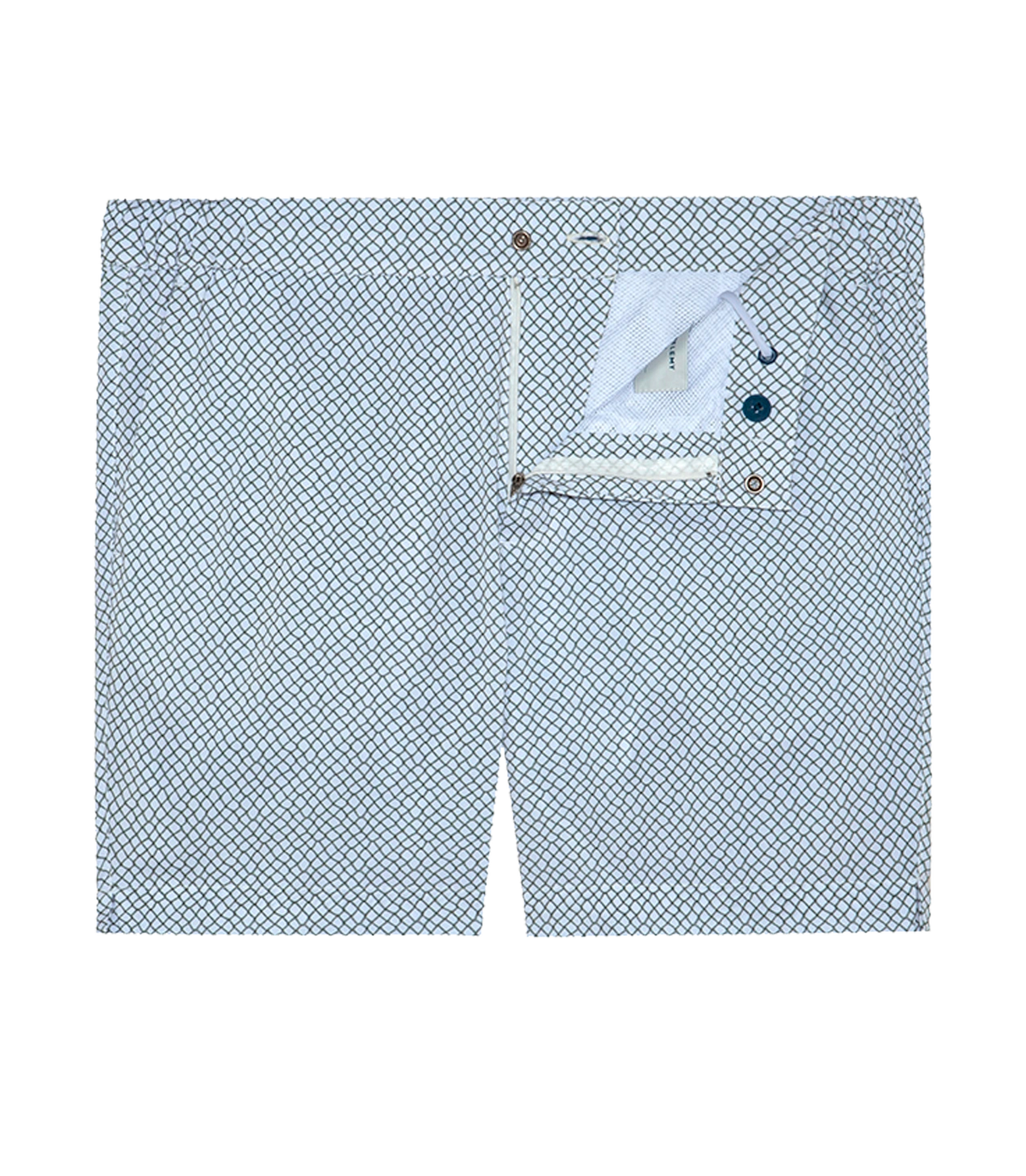 Gustavia Pêche White Green | Swim Shorts | Barthelemy Resortwear