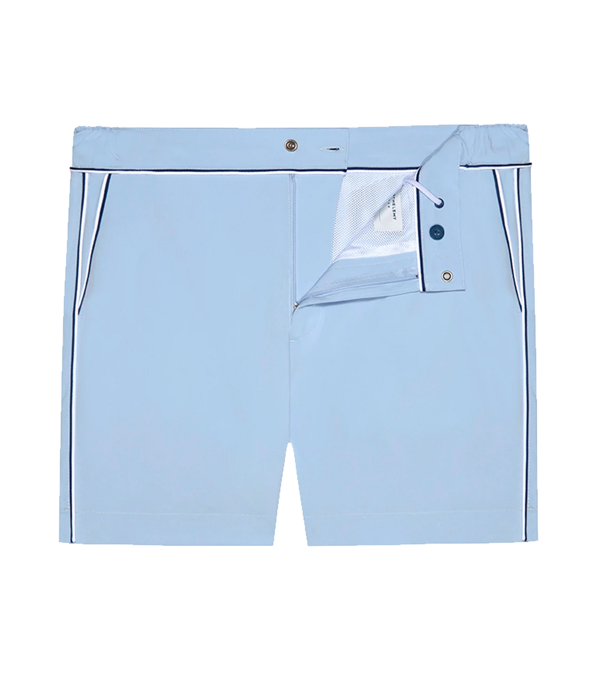 Gustavia Sillage Light Blue Navy | Swim Shorts | Barthelemy Resortwear