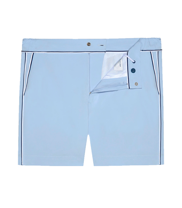 Gustavia Sillage Light Blue Navy | Swim Shorts | Barthelemy Resortwear