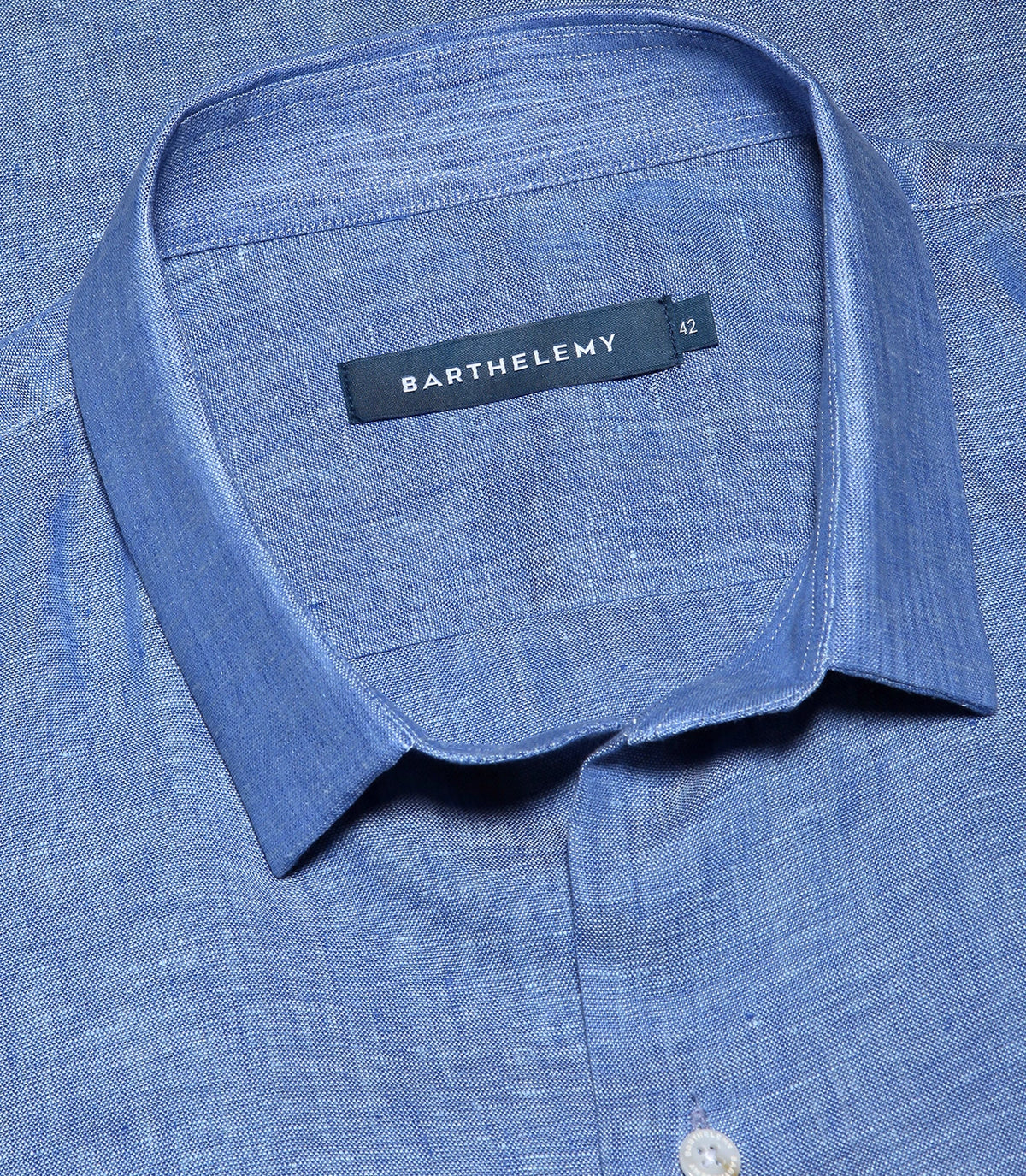 Tailored Linen Shirt Medium Blue | Linen Shirt | Barthelemy Resortwear