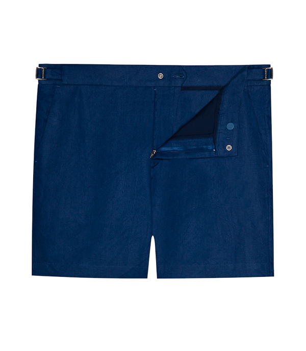 Lorient Linen II Deep Ultra Marine | Linen Short | Barthelemy Resortwear
