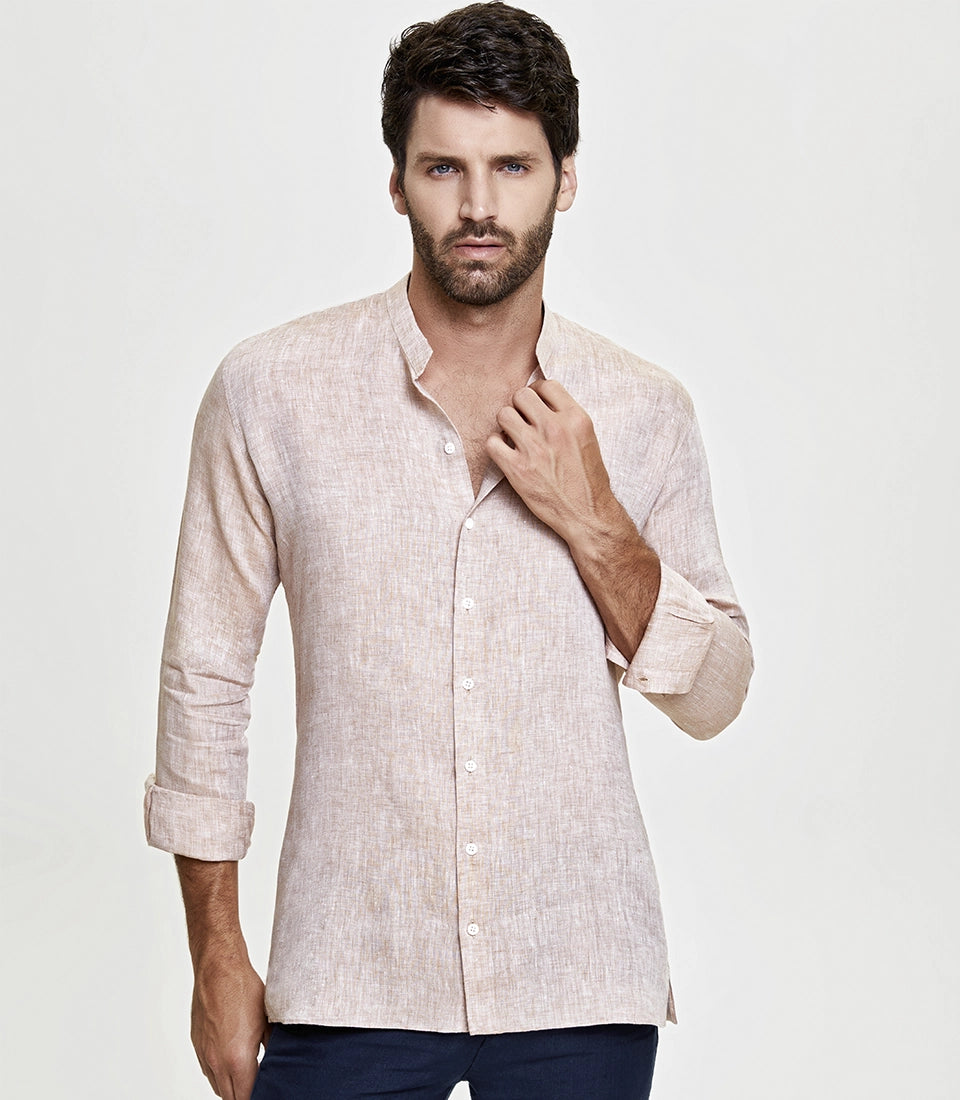 Mirage Linen Shirt Camel - Barthelemy