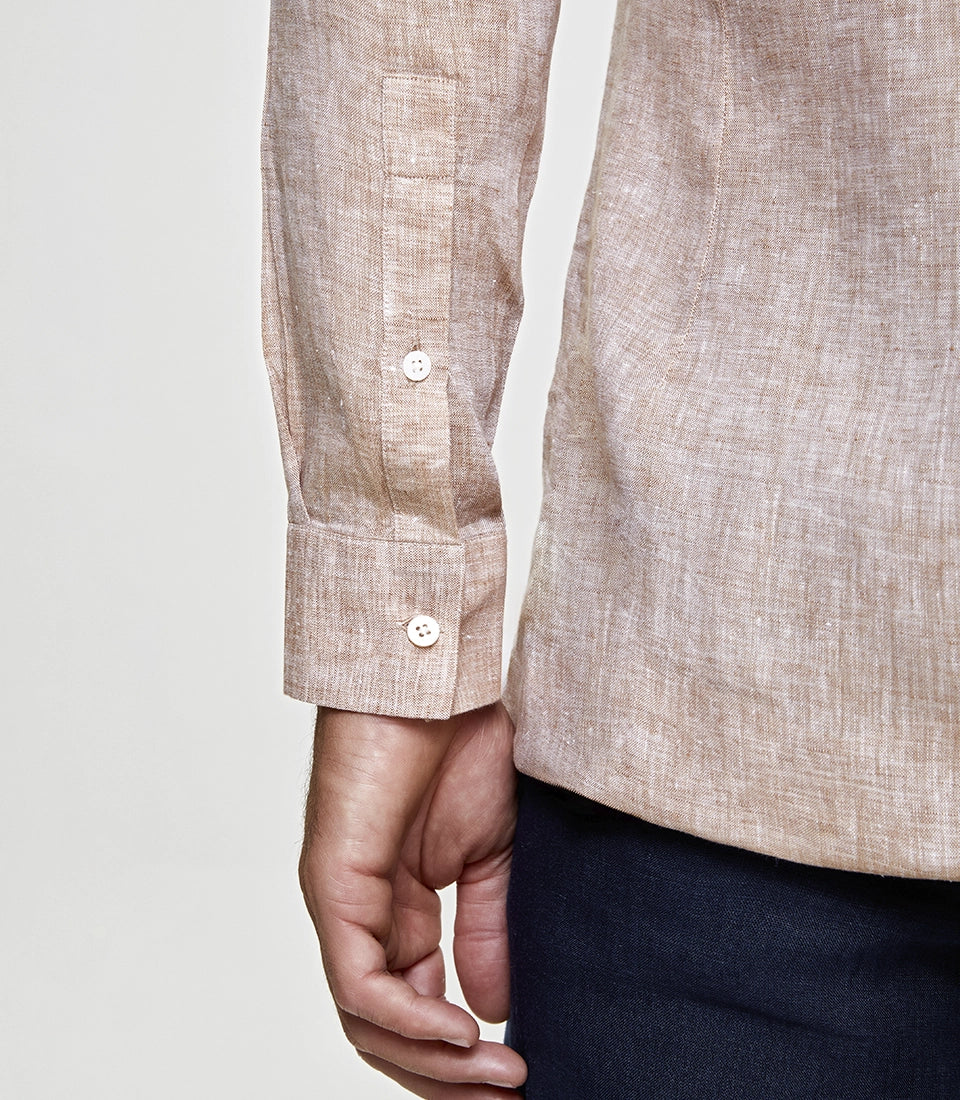 Mirage Linen Shirt Camel - Barthelemy